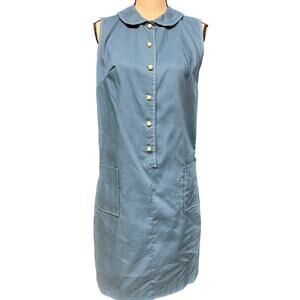 vintage sz12 women's 1960s trapeze swing peter pan collar sleeveless dress